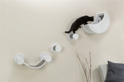 Trixie Katten Klimset Voor Aan De Muur 4 Klimplekken Wit / Grijs